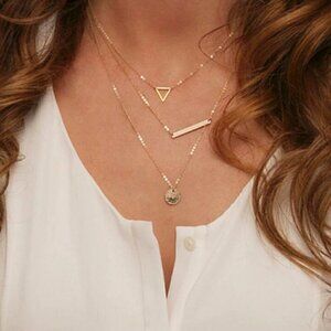 Multilayer Necklaces Triangle Fashion Jewelry